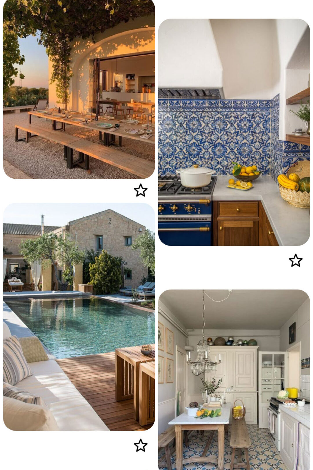 Een screenshot van het Pinterest-bord dat Julie aanmaakte voor inspiratie voor het interieur van de toekomstige Italiaanse B&B.