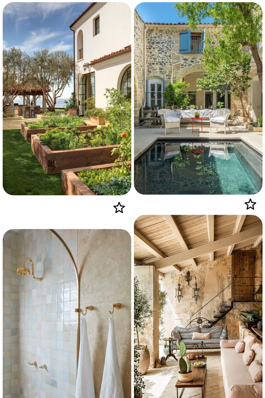 Een screenshot van het Pinterest-bord dat Julie aanmaakte voor inspiratie voor het interieur van de toekomstige Italiaanse B&B.